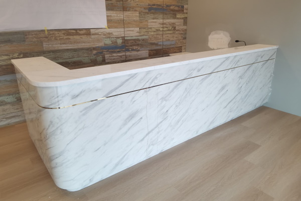 Venus White Polished Marble Tops Reception Counter
