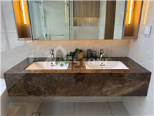 Dark Emprador Marble Bathroom Vanity Top